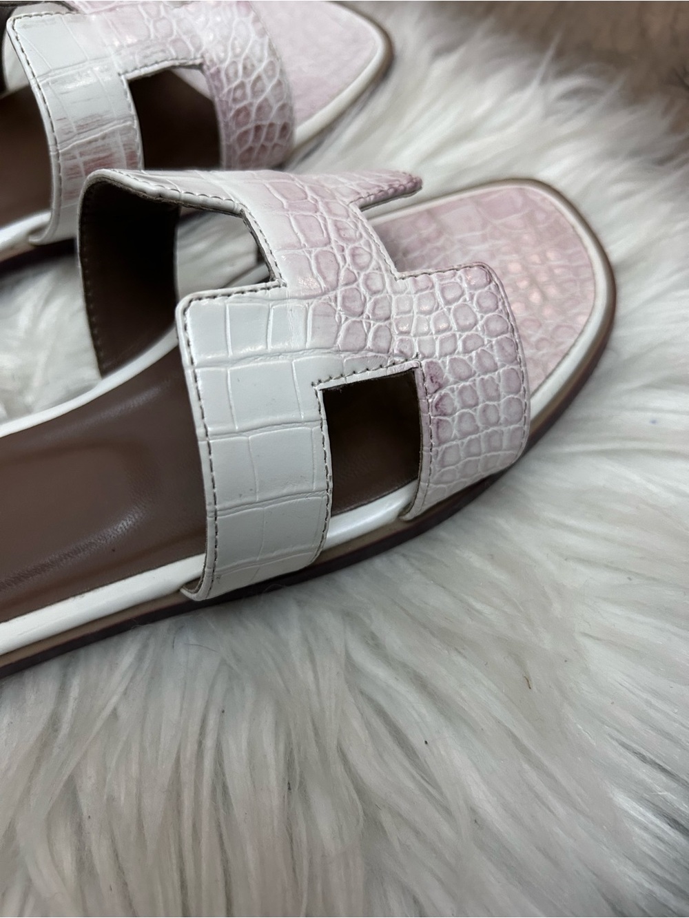 Hermes Himalaya Oran Sandals Crocodile embossed - Picture 4 of 9